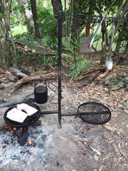 SWINGING HOT PLATE & GRILL with CAMP OVEN HOOK