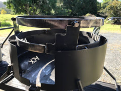Folding Fire Pit with Hot Plate, Grill, Riser, Trivet & Hook