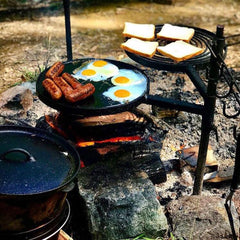BBQ Swinging Hot Plate and Grill with Accessory Pack. Aussie Campfire Kitchens 100% Australian Made.