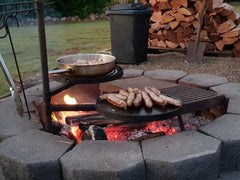 BBQ Swinging Hot Plate and Grill with Accessory Pack. Aussie Campfire Kitchens 100% Australian Made.