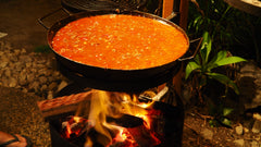 www.aussiecampfirekitchens.com BBQ PAN full of Bolognese.  Aussie Campfire Kitchens 100% Australian Made Cooking Gear www.aussiecampfirekitchens.com