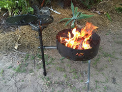 AUSSIE FIRE PIT SWINGING HOT PLATE AND GRILL