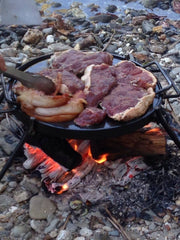 FOLDING GRILL with DROP IN HOT PLATE & HOOK Free Delivery $165