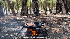 Folding BBQ. Grill with Drop in Plate & Hook.