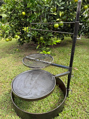 Campfire Cooking System – 600mm Fire Pit Ring, Hot Plate, Spiral Grill & Camp Oven Hook