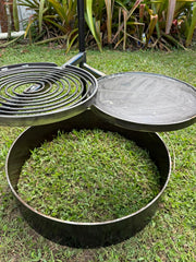 Campfire Cooking System – 600mm Fire Pit Ring, Hot Plate, Spiral Grill & Camp Oven Hook