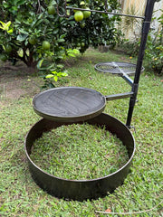 Campfire Cooking System – 600mm Fire Pit Ring, Hot Plate, Spiral Grill & Camp Oven Hook
