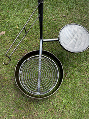 Campfire Cooking System – 600mm Fire Pit Ring, Hot Plate, Spiral Grill & Camp Oven Hook