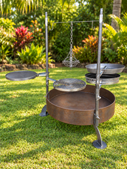 Campfire Round Pit with Fire Cooking Kit
