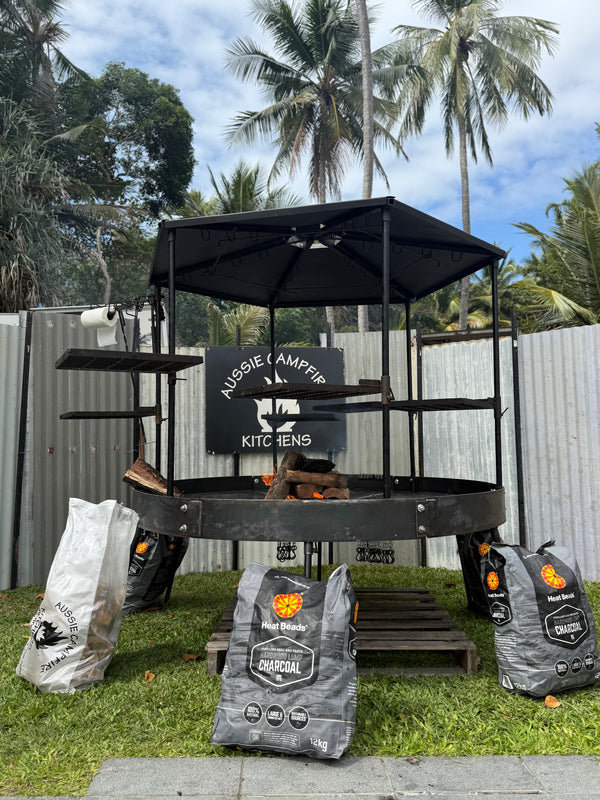 Complete Big Fire Pit System 1.2m with Weather Protection