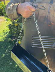 Aus-Press drip tray with removable grate and 2 hanging chains