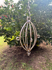 Stainless Steel Fire Cooking Cage in Backyard