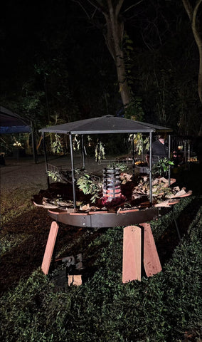 Complete Big Fire Pit System 1.8m with Weather Protection