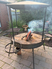 Complete Big Fire Pit System 1.2m with Weather Protection