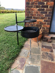 Camping Fire Pit with Swinging Hot Plate & Grill