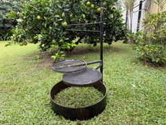 Campfire Cooking System – 600mm Fire Pit Ring, Hot Plate, Spiral Grill & Camp Oven Hook