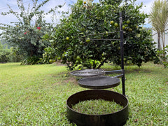 Campfire Cooking System – 600mm Fire Pit Ring, Hot Plate, Spiral Grill & Camp Oven Hook