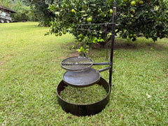 Campfire Cooking System – 600mm Fire Pit Ring, Hot Plate, Spiral Grill & Camp Oven Hook