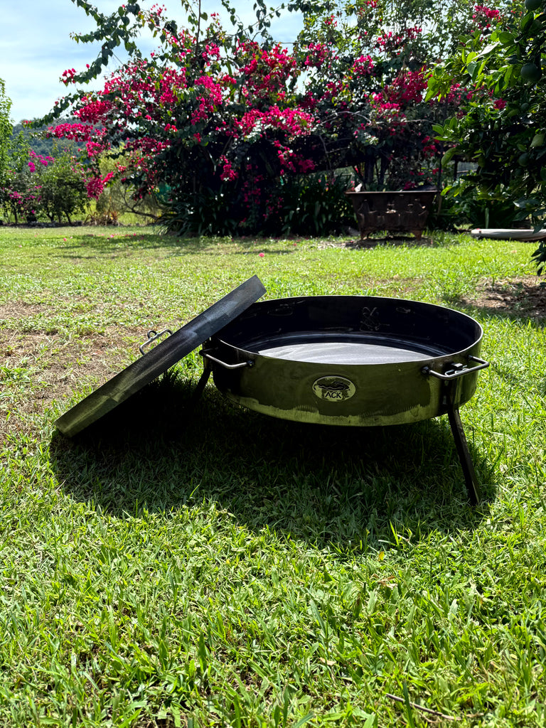 Croc Pot with Big Backyard Fire Pit in the garden