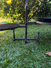 Front view of Portable Big Gear support with pegged post clearance