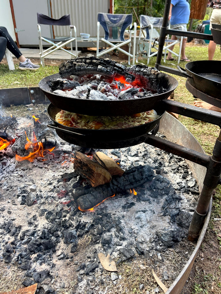 BBQ Pan with Hot Top making Pizza