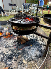 BBQ Pan with Hot Top making Pizza