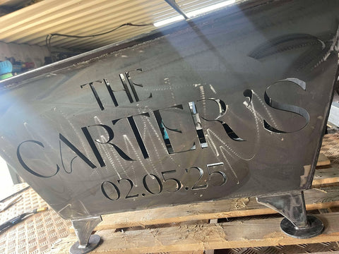 Big Backyard Fire Pit with Laser Design