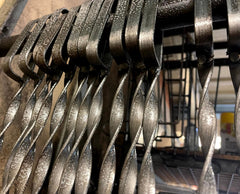 Close-up of metal BBQ Skewers