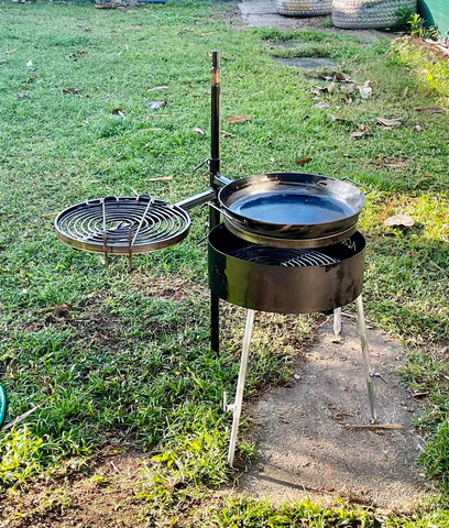 Camping Fire Pit, Grill, BBQ Pan & Cradle