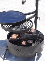 Folding Fire Pit with Swinging Hot Plate, Grill