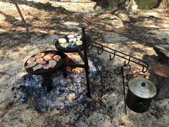  BBQ Swinging Hot Plate and Grill with Accessory Pack. Aussie Campfire Kitchens 100% Australian Made.