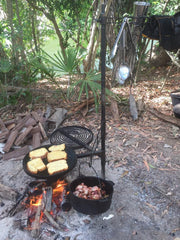 AUSSIE CAMPFIRE KITCHENS SWINGING HOT PLATE AND GRILL & CAMP OVEN HOOK 