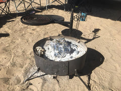 Folding Fire Pit with Hot Plate, Grill, Riser, Trivet & Hook