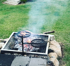 Backyard Fire Pit and Swinging BBQ