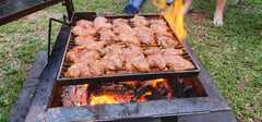 Aussie Backyard Fire Pit with Swinging Square Grill & Hot Plate 