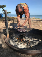 BBQ Swinging Hot Plate and Grill with Accessory Pack. Aussie Campfire Kitchens 100% Australian Made.