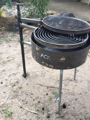 AUSSIE FIRE PIT with SWINGING HOT PLATE & GRILL