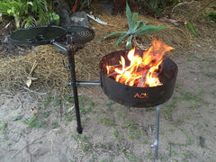 AUSSIE FIRE PIT with SWINGING HOT PLATE & GRILL
