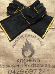 Heat-resistant gloves for safe campfire and BBQ cooking
