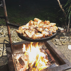 www.aussiecampfirekitchens.com BACKYARD FIRE PIT with SWINGING HOT PLATE & GRILL.