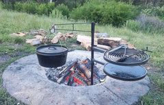 Swinging Hot Plate and Grill with Camp Oven Hook