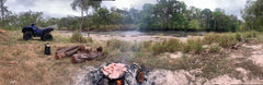 Folding BBQ. Grill with Drop in Plate & Hook.