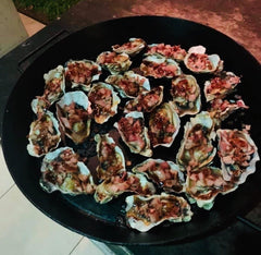 Backyard Fire Pit with Stabiliser, Swinging Grill, BBQ Pan & Cradle