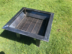 Backyard Fire Pit with Stabiliser, Swinging Grill, BBQ Pan & Cradle