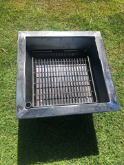 Backyard Fire Pit with Stabiliser, Swinging Grill, BBQ Pan & Cradle