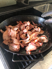 BBQ PAN cooking up Bacon in a Gas BBQ